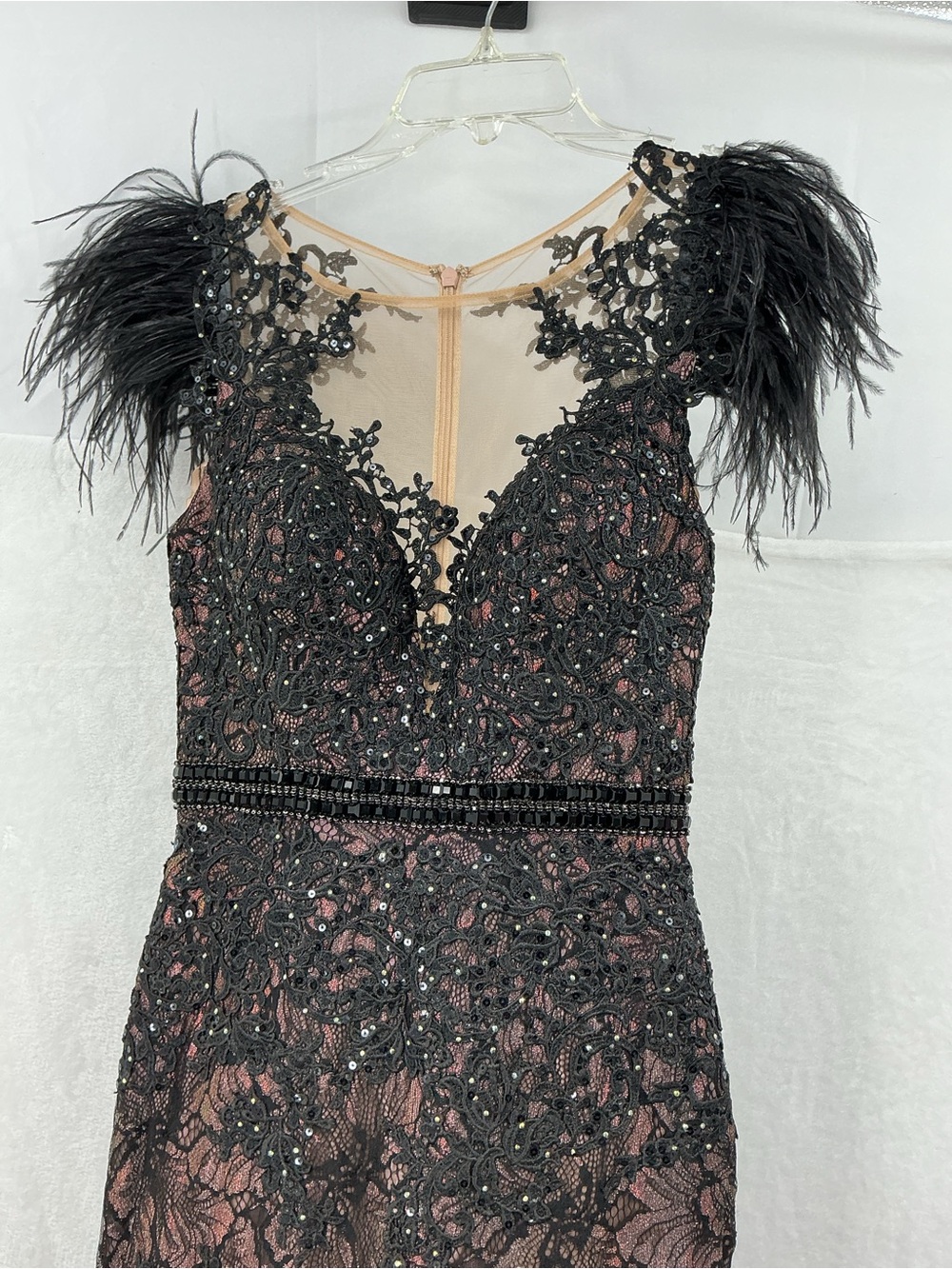 Mac Duggal Black and Deep Purple Lace Mermaid Gown 1172 - Picture 4 of 15